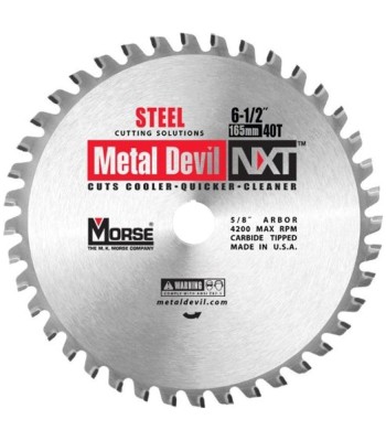 Piła widiowa TCT do cięcia stali MetalDevil NXT 165mm 40z, otwór 5/8" (CSM65040NSC)