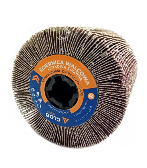 Ściernica walcowa listkowa Glob Tools z płótna 100x100x19mm Satyniarka