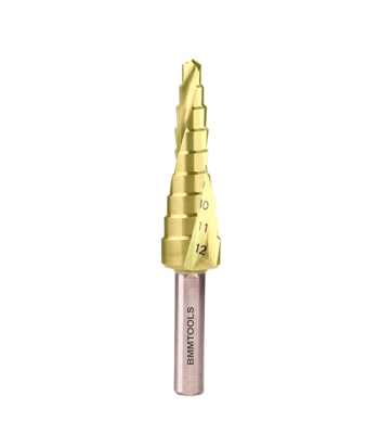 Wiertło wielostopniowe SPIRALNE 4-12 mm x 9 HSS TiN