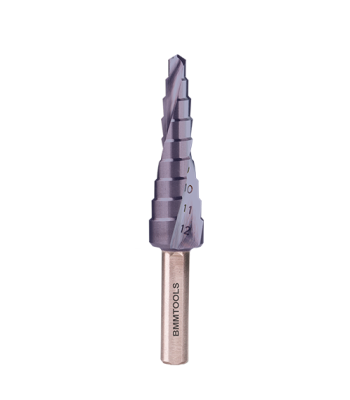 Wiertło wielostopniowe SPIRALNE 4-12 mm x 9 HSS TiAlN