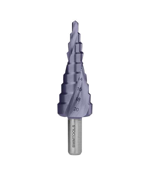 Wiertło wielostopniowe SPIRALNE 4-20 mm x 9 HSS TiAlN