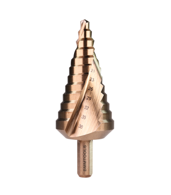 Wiertło wielostopniowe SPIRALNE 6-38 mm x12 HSSCo5%