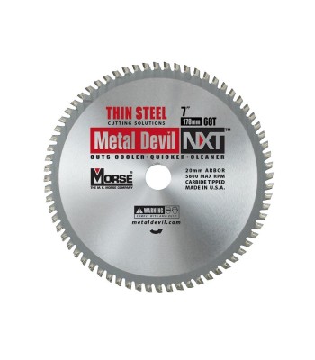Piła widiowa TCT do cięcia cienkiej stali MetalDevil NXT 178mm 68z, otwór 20mm (CSM768NTSC)
