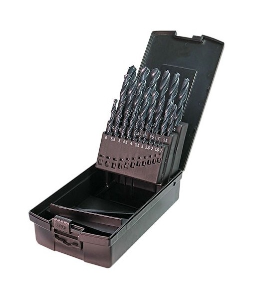 Zestaw HSS-R wiertła walcowane 25 szt Ø 1,0 – 13,0 x 0,5mm
