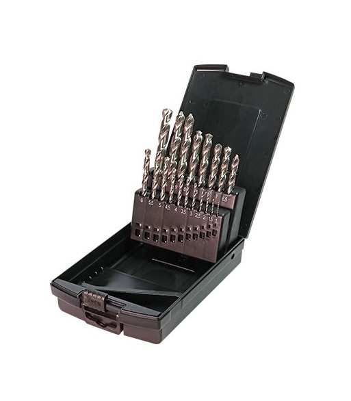Zestaw HSS-G wiertła szlifowane 19 szt Ø 1,0 – 10,0 x 0,5mm