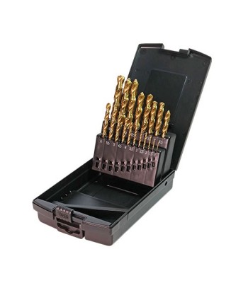 Zestaw HSS-G wiertła szlifowane TiN 19 szt Ø 1,0 – 10,0 x 0,5mm