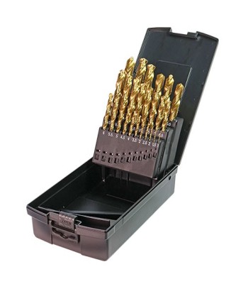 Zestaw HSS-G wiertła szlifowane TiN 25 szt Ø 1,0 – 13,0 x 0,5mm