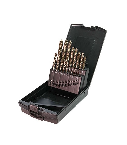 Zestaw HSS-G Co5 wiertła kobaltowe 19 szt Ø 1,0 – 10,0 x 0,5mm