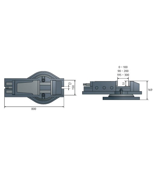 Imadło maszynowe hydrauliczne Optimum HMS 150 - www.toolsbook.eu