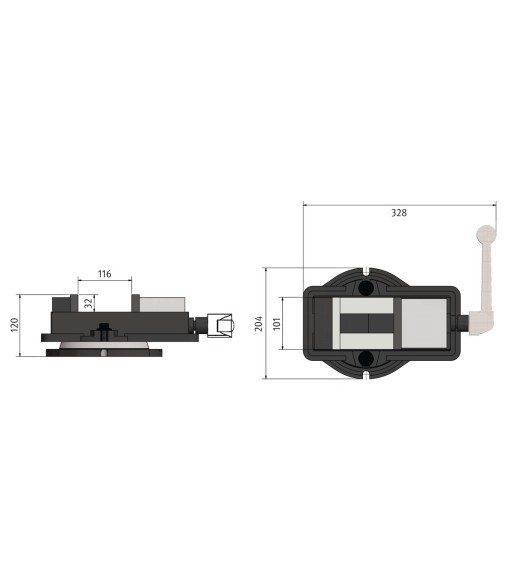 Imadło maszynowe modułowe Optimum VMQ100 - www.toolsbook.eu