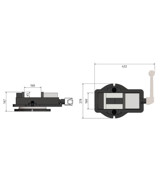 Imadło maszynowe modułowe Optimum VMQ150 - www.toolsbook.eu