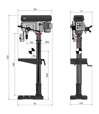 Wiertarka Optimum OPTIdrill DH 28FS 400V - www.toolsbook.eu