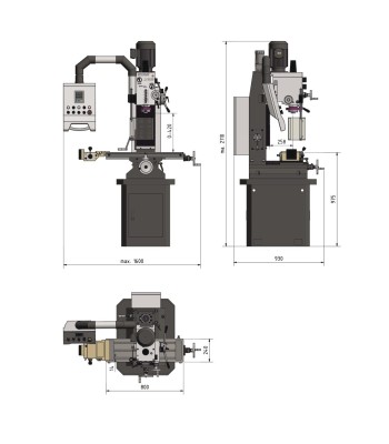 Frezarka Optimum OPTImill MB4P z DRO5 / 400V / 3Ph Wiertarko-frezarka - www.toolsbook.eu