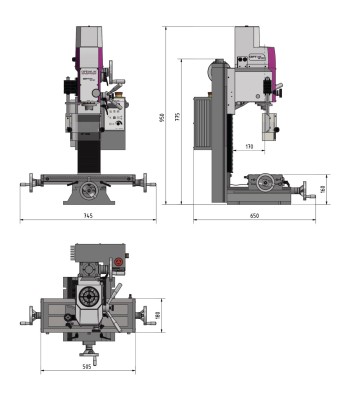 Frezarka Optimum OPTImill MH22V /230V / 1Ph - BT20 Wiertarko-frezarka - www.toolsbook.eu