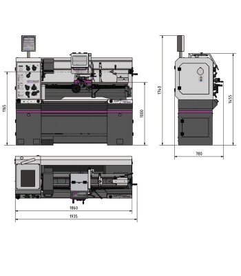 Tokarka Optimum OPTIturn TM4010D/400V/3Ph/50Hz z DPA21 - www.toolsbook.eu