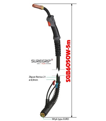 Mig uchwyt spawalniczy parker suregrip ergo 6050 pak x 5m