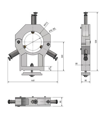 Podpórka stała mała dla TX5216 zakres mocowania 10 - 185 mm - www.toolsbook.eu