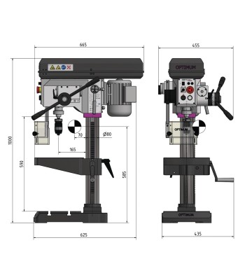 Wiertarka Optimum OPTIdrill DH28FT / 400V / 3Ph - www.toolsbook.eu