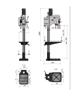 Wiertarka Optimum OPTIdrill DH28GSV / 400V / 3Ph - www.toolsbook.eu