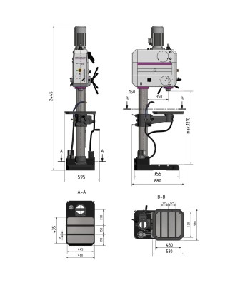 Wiertarka Optimum OPTIdrill DH45V / 400V / 3Ph - www.toolsbook.eu