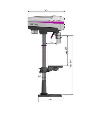 Wiertarka Optimum OPTIdrill DP33 / 400V / 3Ph / 50Hz - www.toolsbook.eu