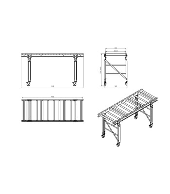 Przenośnik rolkowy 1500x500mm dla serii RAS Nośność 45kg/m - www.toolsbook.eu