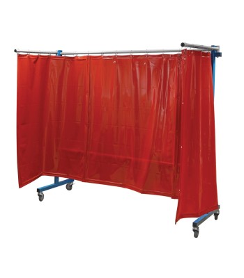 TransFlex parawan spawalniczy - czerwony 3700x1950 mm - ze stojakami - www.toolsbook.eu