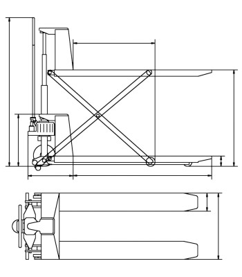PHH 1001 Łączony wózek paletowy nożycowo-widłowy UNICRAFT - www.toolsbook.eu