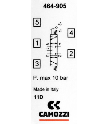Zawór CAMOZZI 464-905 5/3 CC 1/4" dzwignia monostabilny