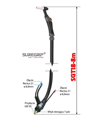 TIG UCHWYT SPAWALNICZY PARKER SUREGRIP SGT18 FLEX PKG X 8m