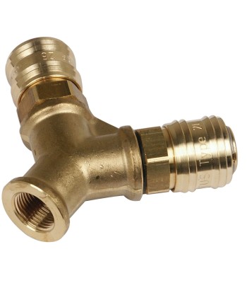 Rozdzielacz 2 x 3/8" z szybkozłaczami pakowana po 1 szt. / zawieszka - www.toolsbook.eu