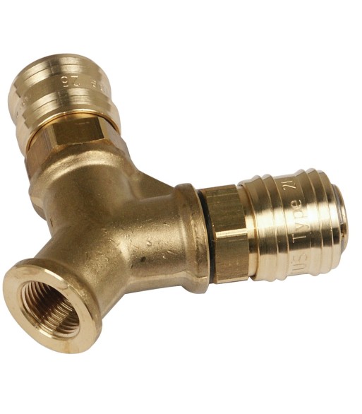Rozdzielacz 2 x 3/8" z szybkozłaczami pakowana po 1 szt. / zawieszka - www.toolsbook.eu