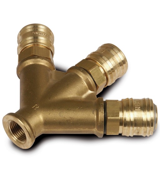 Rozdzielacz 3 x 3/8" z szybkozłączami pakowana po 1 szt. / zawieszka - www.toolsbook.eu
