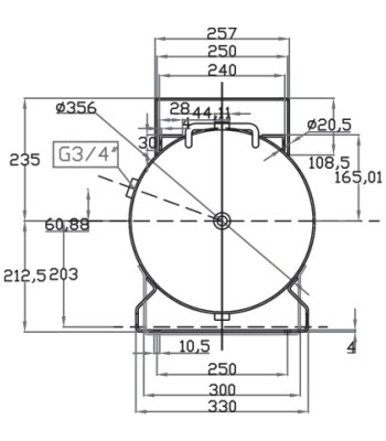 Zbiornik 100L z konsolą VZ Ø345 /L1098mm - www.toolsbook.eu