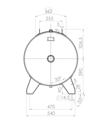 Zbiornik 500ltr. 10bar leżący ocynkowany - www.toolsbook.eu