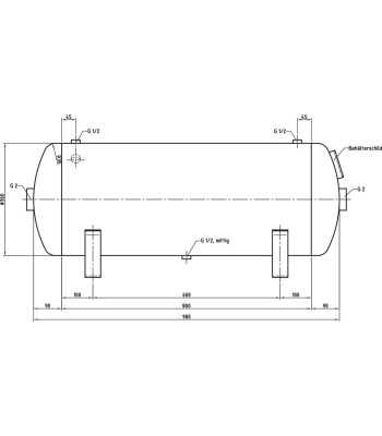 Zbiornik powietrza 90 L 11bar poziomy - www.toolsbook.eu