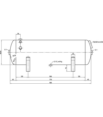 Zbiornik powietrza 50 L 16bar poziomy - www.toolsbook.eu