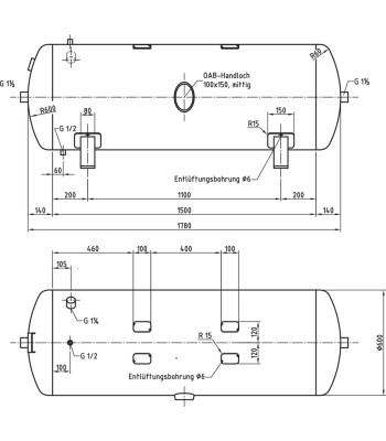 Zbiornik powietrza 500 L 16bar poziomy - www.toolsbook.eu