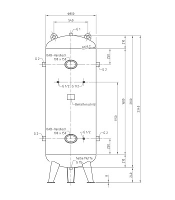 Zbiornik powietrza 1000 L 16bar pionowy - www.toolsbook.eu