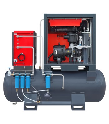Sprężarka śrubowa ARROW II VSD 15 kW/500 710-1100 l/min. 16 Bar zestaw na zbiorniku poziomym 500L+ osuszacz + filtry ISO 8573-1 