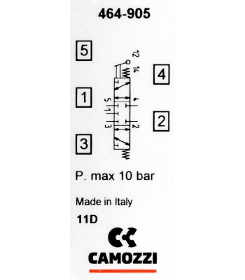 Zawór CAMOZZI 464-905 5/3 CC 1/4" dzwignia monostabilny (123-464-905) - www.toolsbook.eu