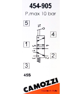 Zawór CAMOZZI 454-905 5/2 monostabilny 1/4" (ZAW5500.26) - www.toolsbook.eu