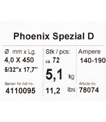 Bohler MMA elektroda spawalnicza zasadowa Phoenix SPEZIAL D 4.0x450/5.1paczka/20.4karton (cena za 1 paczkę) (78078074) - www.too