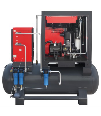 Sprężarka śrubowa ARROW II VSD 15 kW/500 720-1800 l/min. 10 Bar zestaw na zbiorniku poziomym 500L + osuszacz + filtry ISO 8573-1
