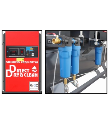 Sprężarka śrubowa ARROW II VSD 15 kW/500 720-1800 l/min. 10 Bar zestaw na zbiorniku poziomym 500L + osuszacz + filtry ISO 8573-1