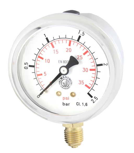 Manometr 63mm GLICERYNA 1/4" DOLNY 2.5 bar (MG6325) - www.toolsbook.eu