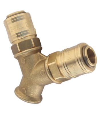 Rozdzielacz dwójnik GAV  2x szybkozłącze 1x3/8" W (6435) - www.toolsbook.eu