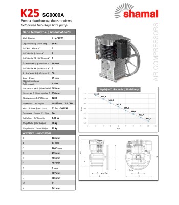 Agregat sprężarkowy SHAMAL K25 3 kW (K25) - www.toolsbook.eu
