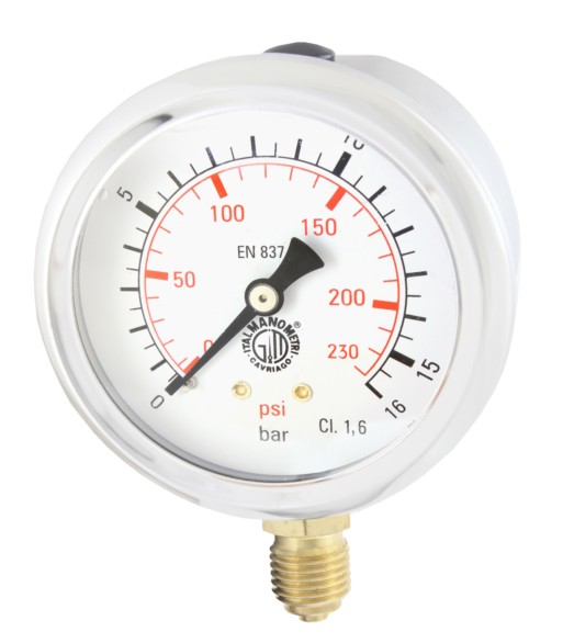 Manometr 63mm GLICERYNA 1/4" dolny 16bar (MG6316D) - www.toolsbook.eu