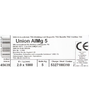 Bohler TIG drut spawalniczy pręt AlMg5 5356 aluminium 2.0x1000/opk. 5kg (cena za 1kg) (78045639) - www.toolsbook.eu